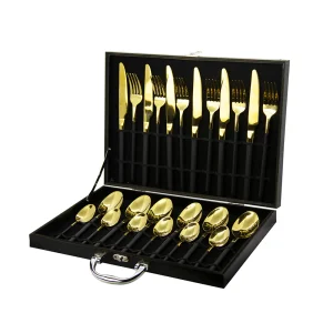 Luxury Cutlery Set 24- Gold&Black