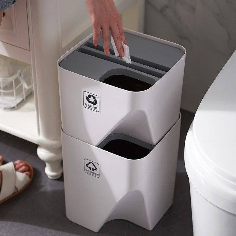 Stackable Bin Set of 3 -Grey - Image 2