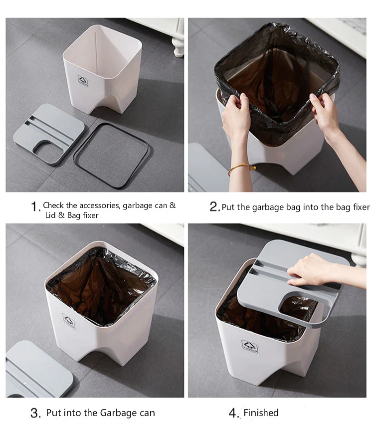 Stackable Bin Set of 3 -Grey - Image 4