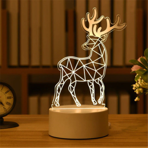 AvaGlow Acrylic Led Lamp & Night Light / Bedside Lamp - Reindeer