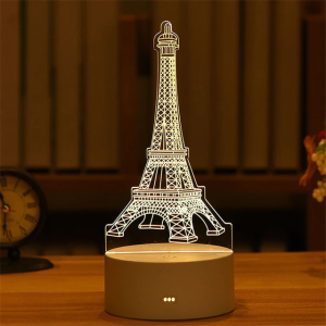 AvaGlow Acrylic Led Lamp & Night Light / Bedside Lamp - Eiffel Tower