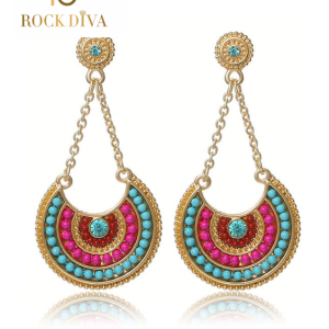 Golden Lotus Mandala Earrings